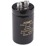 KEMET 4700μF Aluminium Electrolytic Capacitor 63V dc, Screw Terminal - ALS40A472DB063