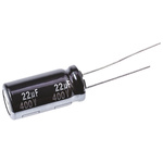 Panasonic 22μF Aluminium Electrolytic Capacitor 400V dc, Radial, Through Hole - EEUED2G220