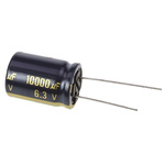 Panasonic 10000μF Aluminium Electrolytic Capacitor 6.3V dc, Radial, Through Hole - EEUFC0J103S