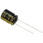 Panasonic 1000μF Aluminium Electrolytic Capacitor 6.3V dc, Radial, Through Hole - EEUFM0J102