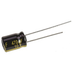 Panasonic 470μF Aluminium Electrolytic Capacitor 10V dc, Radial, Through Hole - EEUFM1A471