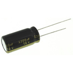 Panasonic 2200μF Aluminium Electrolytic Capacitor 16V dc, Radial, Through Hole - EEUFM1C222