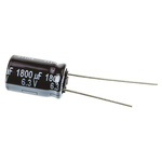 Panasonic 1800μF Aluminium Electrolytic Capacitor 6.3V dc, Radial, Through Hole - EEUFR0J182