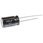 Panasonic 3300μF Aluminium Electrolytic Capacitor 10V dc, Radial, Through Hole - EEUFR1A332