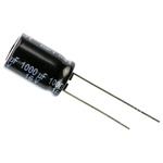 Panasonic 1000μF Aluminium Electrolytic Capacitor 16V dc, Radial, Through Hole - EEUFR1C102