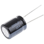 Panasonic 2200μF Aluminium Electrolytic Capacitor 25V dc, Radial, Through Hole - EEUFR1E222S