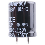 Cornell-Dubilier 3300μF Aluminium Electrolytic Capacitor 50V dc, Snap-In - SLP332M050C3P3