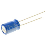 Nichicon 100μF Aluminium Electrolytic Capacitor 25V dc, Radial, Through Hole - UBT1E101MPD8