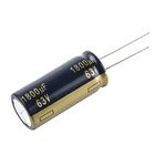 Panasonic 1800μF Aluminium Electrolytic Capacitor 63V dc, Radial, Through Hole - EEUFC1J182
