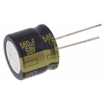 Panasonic 560μF Aluminium Electrolytic Capacitor 50V dc, Radial, Through Hole - EEUFC1H561S