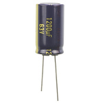 Panasonic 1200μF Aluminium Electrolytic Capacitor 63V dc, Radial, Through Hole - EEUFC1J122