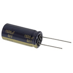 Panasonic 1500μF Aluminium Electrolytic Capacitor 50V dc, Radial, Through Hole - EEUFC1H152L