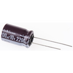 Nichicon 2200μF Aluminium Electrolytic Capacitor 10V dc, Radial, Through Hole - UPS1A222MHD