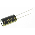 Panasonic 820μF Aluminium Electrolytic Capacitor 6.3V dc, Radial, Through Hole - EEUFM0J821L