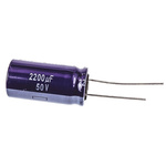 Panasonic 2200μF Aluminium Electrolytic Capacitor 50V dc, Radial, Through Hole - ECA1HM222