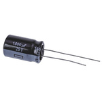 Panasonic 1500μF Aluminium Electrolytic Capacitor 25V dc, Radial, Through Hole - EEUFR1E152