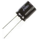 Panasonic 1500μF Aluminium Electrolytic Capacitor 35V dc, Radial, Through Hole - EEUFR1V152S