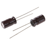 Nichicon 100μF Aluminium Electrolytic Capacitor 25V dc, Radial, Through Hole - UPW1E101MED