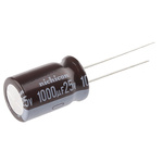 Nichicon 1000μF Aluminium Electrolytic Capacitor 25V dc, Radial, Through Hole - UPW1E102MHD