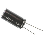 Panasonic 2200μF Aluminium Electrolytic Capacitor 63V dc, Radial, Through Hole - ECA1JHG222