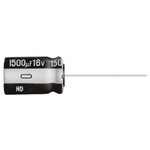 Panasonic 100μF Aluminium Electrolytic Capacitor 16V dc, Radial, Through Hole - EEUHD1C101