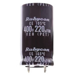 Rubycon 100μF Aluminium Electrolytic Capacitor 450V dc, Snap-In - 450VXH100MEFCSN22X25