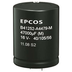 EPCOS 4700μF Aluminium Electrolytic Capacitor 100V dc, Snap-In - B41252A9478M000