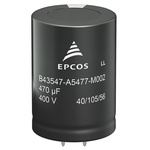 EPCOS 470μF Aluminium Electrolytic Capacitor 500V dc, Snap-In - B43544A6477M000