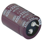 CHEMI-CON 100μF Aluminium Electrolytic Capacitor 450V dc, Snap-In - EKMQ451VSN101MP30S