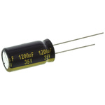 Panasonic 1200μF Aluminium Electrolytic Capacitor 35V dc, Radial, Through Hole - EEUFK1V122