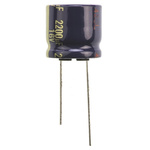 Panasonic 2200μF Aluminium Electrolytic Capacitor 16V dc, Radial, Through Hole - EEUFK1C222S