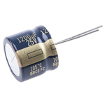 Panasonic 1200μF Aluminium Electrolytic Capacitor 25V dc, Radial, Through Hole - EEUFC1E122S