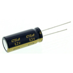 Panasonic 4700μF Aluminium Electrolytic Capacitor 6.3V dc, Radial, Through Hole - EEUFC0J472