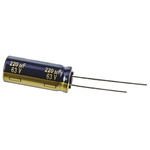 Panasonic 220μF Aluminium Electrolytic Capacitor 63V dc, Radial, Through Hole - EEUFC1J221