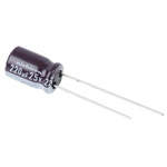 Nichicon 220μF Aluminium Electrolytic Capacitor 25V dc, Radial, Through Hole - UPS1E221MPD