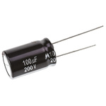 Panasonic 100μF Aluminium Electrolytic Capacitor 200V dc, Radial, Through Hole - EEUEE2D101