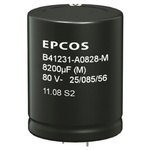 EPCOS 1200μF Aluminium Electrolytic Capacitor 100V dc, Snap-In - B41231A9128M000