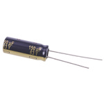 Panasonic 150μF Aluminium Electrolytic Capacitor 63V dc, Radial, Through Hole - EEUFC1J151