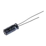 Nichicon 47μF Aluminium Electrolytic Capacitor 25V dc, Radial, Through Hole - UVR1E470MDD