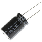 Rubycon 2200μF Aluminium Electrolytic Capacitor 35V dc, Radial, Through Hole - 35ZLH2200MEFC16X25