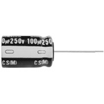 Nichicon 100μF Aluminium Electrolytic Capacitor 200V dc, Radial, Through Hole - UCS2D101MHD