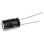 Panasonic 220μF Aluminium Electrolytic Capacitor 50V dc, Radial, Through Hole - EEUEB1H221