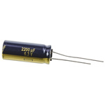 Panasonic 2200μF Aluminium Electrolytic Capacitor 6.3V dc, Radial, Through Hole - EEuFC0J222