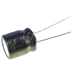Panasonic 1500μF Aluminium Electrolytic Capacitor 10V dc, Radial, Through Hole - EEUFK1A152S
