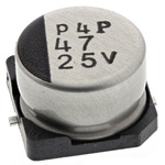 Nichicon 47μF Aluminium Electrolytic Capacitor 25V dc, Surface Mount - UWT1E470MCL1GB