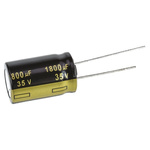 Panasonic 1800μF Aluminium Electrolytic Capacitor 35V dc, Radial, Through Hole - EEUFM1V182