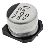 Nichicon 100μF Aluminium Electrolytic Capacitor 25V dc, Surface Mount - UUR1E101MCL1GS
