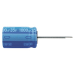 Nichicon 100μF Aluminium Electrolytic Capacitor 25V dc, Radial, Through Hole - UBW1E101MPD