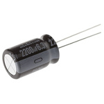 Nichicon 2200μF Aluminium Electrolytic Capacitor 6.3V dc, Radial, Through Hole - UPS0J222MHD