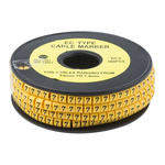 RS PRO Slide On Cable Marker, Pre-printed "7" ,Black on Yellow ,3.6 → 7.4mm Dia. Range